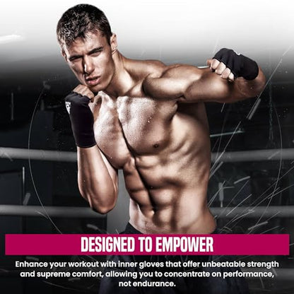 RDX Boxing Hand Wraps Inner Gloves Men Women, Half Finger Elasticated Bandages, Under Mitts Fist Protection, Muay Thai, Kickboxing, MMA, Martial Arts Speed Bag Punching Training - color: Pink White, size: Small