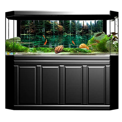 Fish Tank Background Decoration, 3D PVC Self Adhesive Wallpaper Sticker with Lake Reflection Pattern, Aquarium Background for Freshwater and Saltwater Tanks (61 * 30CM)
