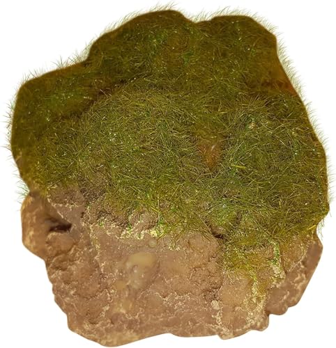 Floating Artificial Decorative Rock with Moss Effect Aquarium Decor Fish Tank Ornament 3 Inch Diameter, Perfect Floating Hide, Reptile & Amphibian Terrarium Accessory