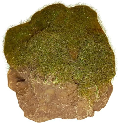 Floating Artificial Decorative Rock with Moss Effect Aquarium Decor Fish Tank Ornament 3 Inch Diameter, Perfect Floating Hide, Reptile & Amphibian Terrarium Accessory