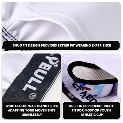 2-Pack Boys Cup Underwear Youth Boxer Briefs with 1 Protective Athletic Cup for Baseball, Football, Lacrosse - color: White, size: X-Large