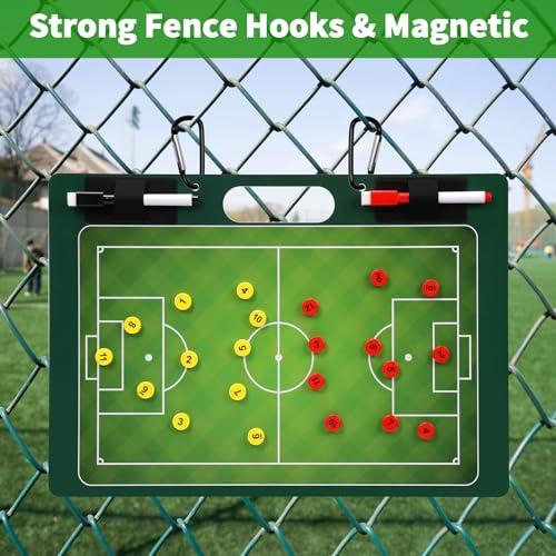R2Depot Magnetic Coach Marker Boards, Dry Erase Double-Sided Coach Lineup Clipboard, Coaches Gift, Fit for Basketball, Football, Soccer, Baseball - style: Soccer clipboard for coaches magnetic