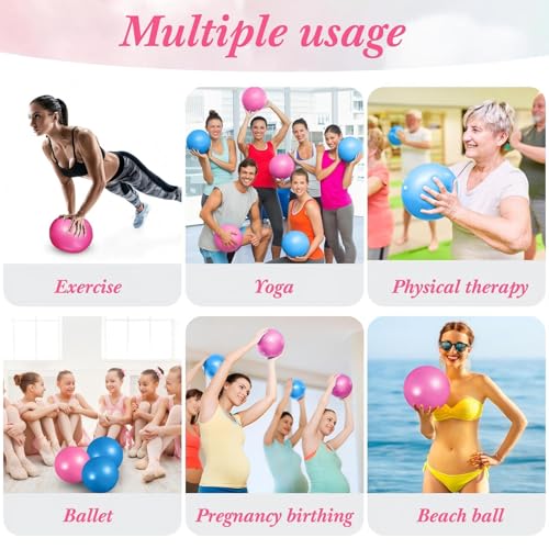 Aoriher 10 Pcs Small Pilates Ball Bulk 9 Inch Mini Yoga Ball - color: Pink,Blue