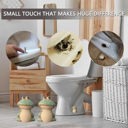 Frog Toilet Bolt Caps Ceramic Toilet Bolt Covers Decorative Toilet Screw Cover Caps, Toilet Caps for Bottom of Toilet, Cute Toilet Bowl Bolt Covers for Bathroom Decor, Easy to install (Green)