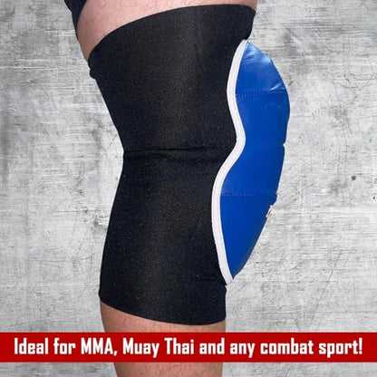 Combat Sports MMA Advanced IMF Tech™ Knee Pads – Injected Molded Foam, Leather Striking Surface, Neoprene Sleeve Support (Large, New) - size: Large, New
