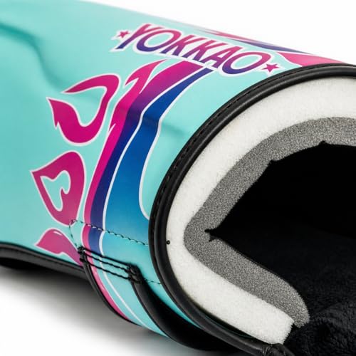 YOKKAO Microfiber Shin Guards - A-Grade Thai Microfiber | Multi-Layer Foam | Single-Shell Wrap | Produced at YOKKAO Factory, Thailand | S-L - color: Tiffany Flame, size: Medium