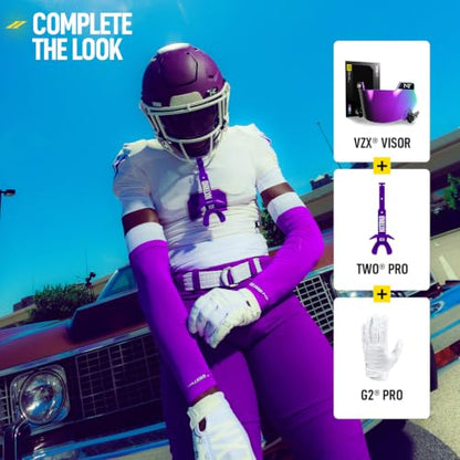 Nxtrnd Two Pro Football Mouth Guard, Permanent Strap, Fits Adult & Youth (Purple) - color: Purple Pro