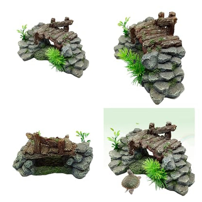Resin Fish Tanks Simulation Bridge Landscape Tools Fashion Rock Bridge Aquariums Ornament/Turtle Basking Platform Fish Tanks Landscaping Decoration