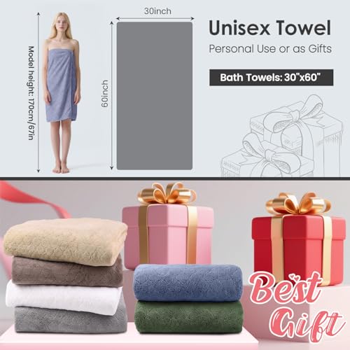 JML Bath Towels, Pack of 4, 30"x60", Large, Blue - color: Grid Blue, size: 4 Pack (30 in x 60 in)