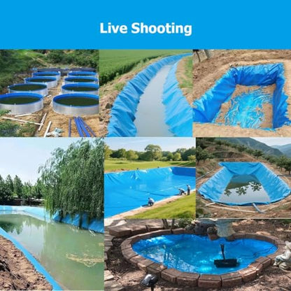 Durable 0.3mm Thick Blue PVC Pond Liner for Fish & Plants - Preformed Underlayment for Outdoor Koi Ponds, Streams, Garden Fountains & Waterfalls (2x20m/6.6x65.6') - size: 2x20m/6.6x65.6'