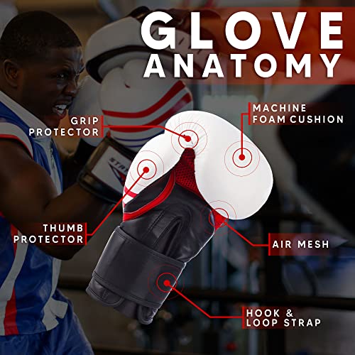 Genuine Leather Boxing Gloves - Men's & Women's Heavy Bag Gloves with Injection-Molded Foam for Maximum Hand Protection