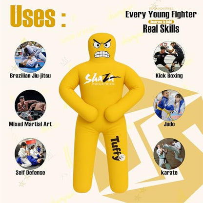 Kids Grappling Dummy, Premium Canvas, Double Stitched, Life-Like Training Dummy 100cm unfilled