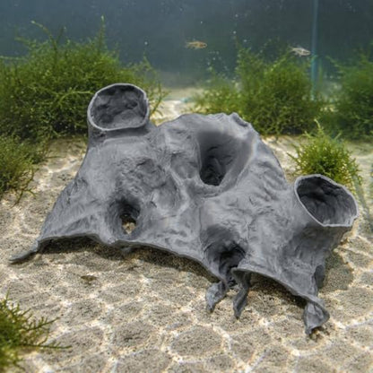 Breeding Cave House Easy to Clean Aquarium Cave Stackable, Gray, Medium - size: Medium