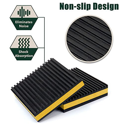 Flehomo Rubber Anti-Vibration Pads with EVA Foam Center, 4" x 4" x 7/8" Heavy Duty Isolator Pads for Air Conditioner, Air Compressor, Condenser Units, HVAC, Washer and Dryer, Pack of 4