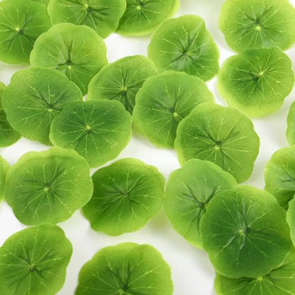 SEWACC 30pcs Artificial Lily Pads Fake Lotus Leaves Aquarium Floating Plants Fish Tank Decorations Landscape Ornaments