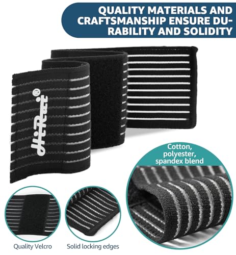 2-Pack High-Elastic Wrist Support Straps Wrist Compression Bandage - Wrist Wraps Wristbands for Carpal Tunnel Arthritis Tendonitis Weightlifting Tennis Basketball - Breathable Soft (Black) - color: Black