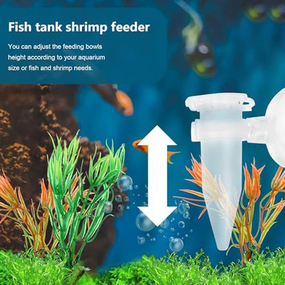 Cabilock 5pcs Mini Aquarium Feeder Tube with Suction Cup Automatic Shrimp Dropper Feeder for Small Fish Tank Breeding and Ornamental Fish