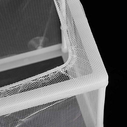 Fish Breeder Box Aquarium Incubator Transparent Plastic Isolation Tank for Newborn Fry Protection 15.7x14x14.9cm with 4 Suction Cups Mesh Net and Stand Columns