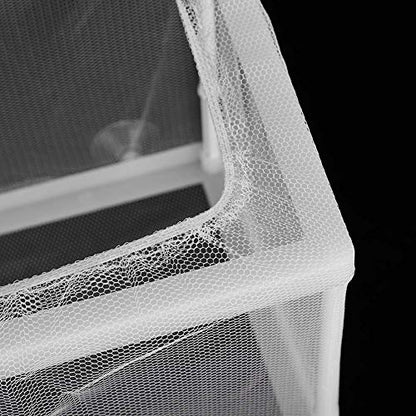 Fish Breeder Box Aquarium Incubator Transparent Plastic Isolation Tank for Newborn Fry Protection 15.7x14x14.9cm with 4 Suction Cups Mesh Net and Stand Columns