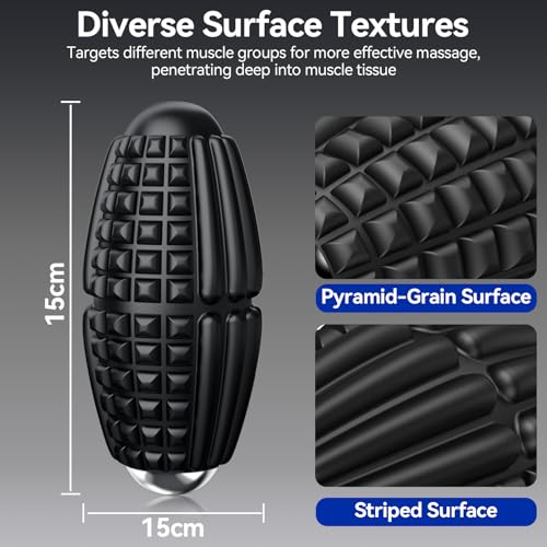 Vibrating Massage Ball, Silicone Myofascial Massage Ball, Deep Tissue Roller for Back, Neck, Feet & Legs, Relieves Plantar Fasciitis, Portable Trigger Point Release Electric Massage Ball - color: Black