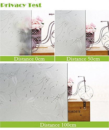 Window Privacy Film Static Cling Non-Adhesive Window Film Frosted Glass Bathroom Door Decoration Privacy Covering (17.7"x 78.7")
