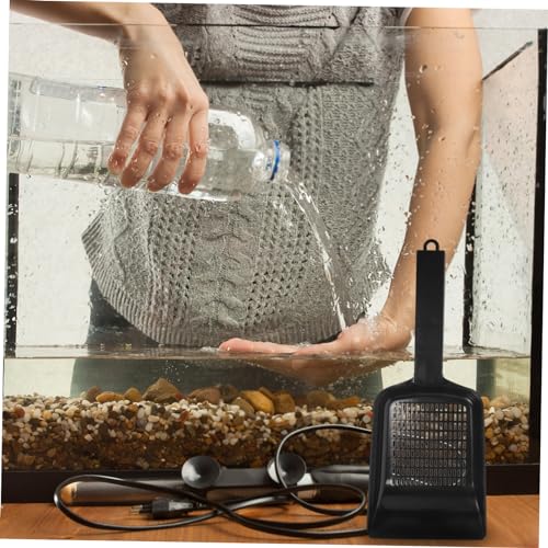 GALPADA Aquarium Sand Shovel Sponge Cleaner Stand Clarifier Scrubber for Filters Tubing Turtle Vacuum Feeders Canister Water Tank Lint Black Plastic