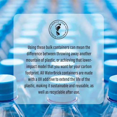 WaterBrick International WaterBrick Water Storage Containers for Emergency Water Storage | 6-Pack of Stackable 3.5 Gallon Water Container Bricks | Food-Grade HDPE Plastic | BPA-Free | STD Blue