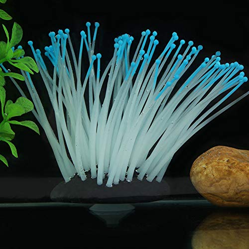 TOPINCN Plastic Water Grass, Aquarium Artificial Water Grass Plants Plant Ornament Silicone Landscape Decoration Fake Plastic Water Grass Plant Decorations with Suction Cup