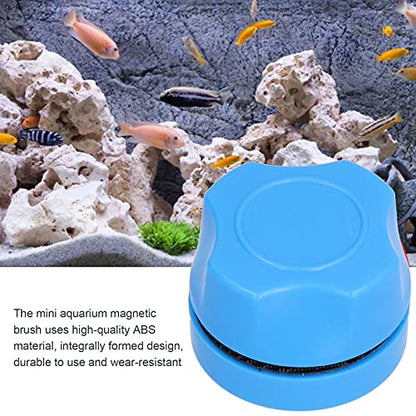 Zerodis Mini Aquarium Magnetic Cleaner, Fish Bowl Brush Glass Scraper Portable Fish Tank Floating Cleaning Tool for Small Glass Marine Aquariums