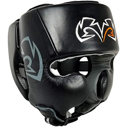 RIVAL Boxing RHG20 Traditional Headgear - Microfiber Inner Lining, Quick and Easy Adjustment, and Dual Density Foam Padding - color: Black/Black, size: X-Large