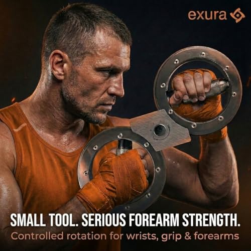 Exura Spinning Rotator Burn Machine, Kinetic Arm Forearm Exerciser & Boxing Rotation Trainer with 12 LB Adjustable Resistance for Rotator Cuff, Shoulder Mobility, Grip & Wrist Strength Titan Training