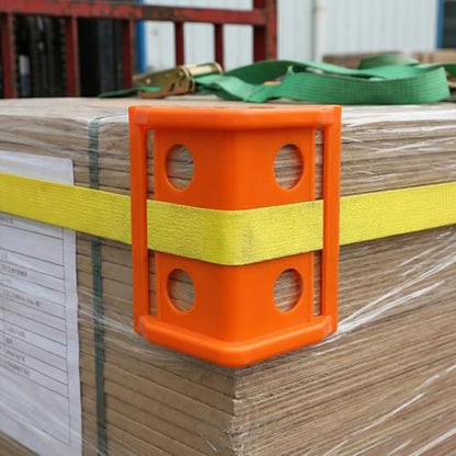 24 Pack Edge Corner Protectors for Flatbed Trucks, Heavy-Duty Plastic Cargo Guard – Reusable V-Shaped Tie Down Protectors for Up to 4 Inch Ratchet Straps, Shipping, and Load Securing (Orange)