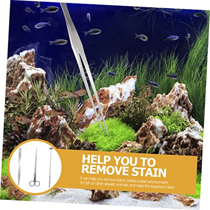 Abaodam Aquarium Plant Tools Kit Grass Edger Trimmer Hand Held Grass Trimmer for Aquarium Maintenance Metal Scissor for Glass Tanks