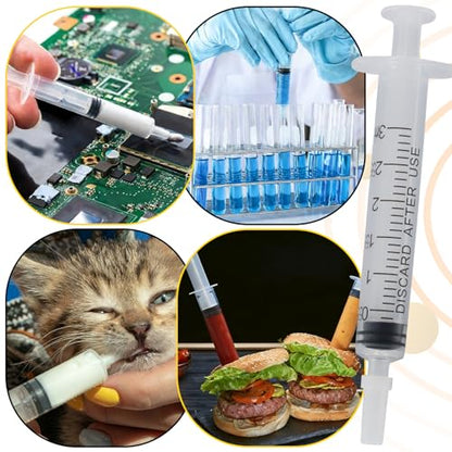 3ml Small Syringes Without Needle, 12 Pack Plastic Syringe with Cap for Pet Feeding, Scientific Labs, Glue, Oil & Precise Liquid Measurement - size: 3ml