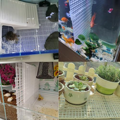 2PCS Fish Tank Dividers Lid, Aquarium Grid Bottom Isolation Tray Board, Plastic Egg Crate - color: Clear, size: 2PCS