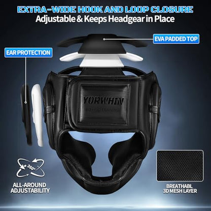 Boxing Headgear for Kids Youth, Boxing Head Sparring Gear MMA Headgear - size: Large
