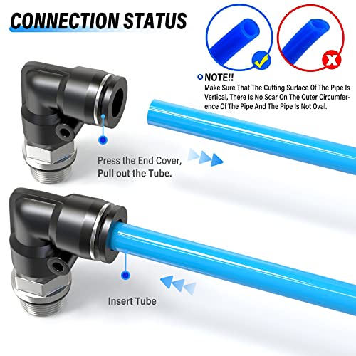 TAILONZ PNEUMATIC Male Elbow 6mm Tube OD x 1/8 Inch BSP 90 Push to Connect Fittings PL6-01 (Pack of 10) - size: 6mm OD 1/8''BSP