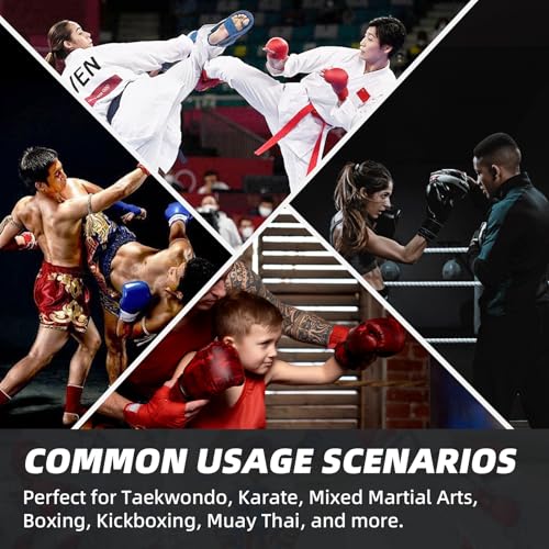 Martial Arts Karate Protective Sparring Gear Package Deal/Gift Adjustable Adult & Youth Headgear, Gloves & Kicks for MMA, Taekwondo, Boxing Training - color: Black, size: Small