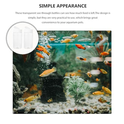 Fish Tank Feeding Bottles 2-Pack Transparent Storage Containers for Aquarium Fish Food Dispensing 5.31X2.55X2.55In Easy-to-Use Feeder for Home and Pet Supplies