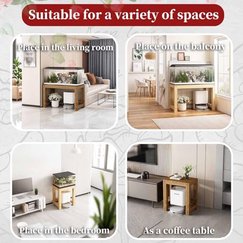 FORRTY Solid Wood Aquarium Stand – Heavy Duty Wooden Fish Tank Stand | Reptile Cage Stand | Indoor Plant Stand | Printer Table | Multi-Purpose Storage Rack | Brown/Natural | 12"-59"(30-150cm) Width(Wo