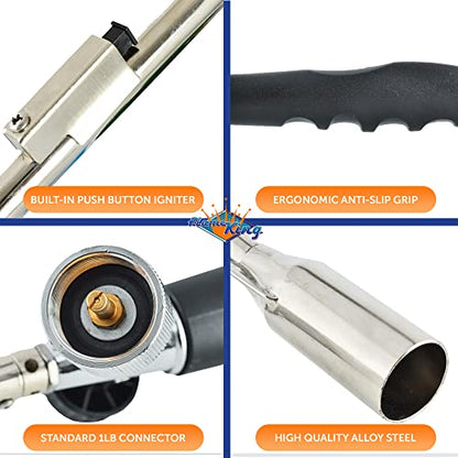 Flame King Propane Gas Blow Torch 20,000 BTU w/Self Igniter, Fire and Charcoal Starter, Weed Burner and more