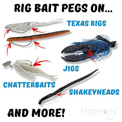 Bait Pegs (100 Pack) - Rubber pegs for Pegging Soft Plastic Fishing Lures to Hooks, jigs, chatterbaits, etc [Select Size] - size: Size 1