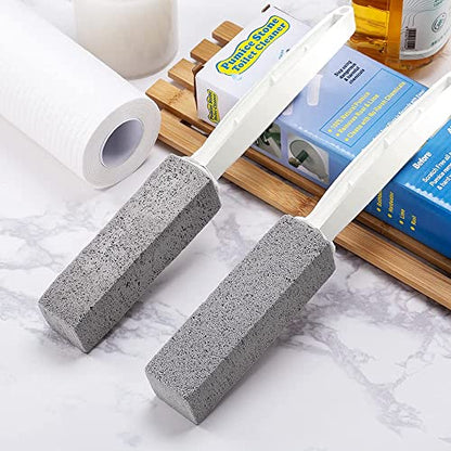 Kadden 2 Pack Toilet Cleaner Hard Water Build up Remover with Ergonomic Handle, Pumice Stone Cleanning Tool Stain Hard Water Ring Cleaner for Toilet, Pool, Bathroom, Sink - style: Long Handle