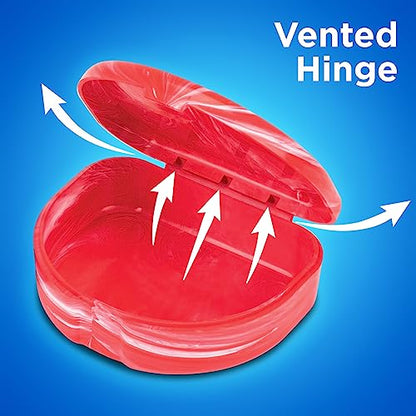 Practicon Marble Retainer Cases, Orthodontic Aligner Case, Mouth Guard Holder (3 Pack) (Red) - color: Red