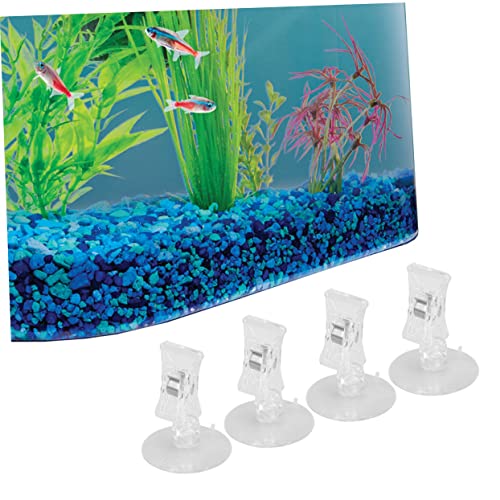Yardwe Plastic Suction Cup Feeding Clips 10pcs Fish Tank Clip Aquarium Fodder Clamps Accessories