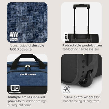 Pacific Gear Duffel Bag with Rolling Wheels - color: Navy, size: 21 inch