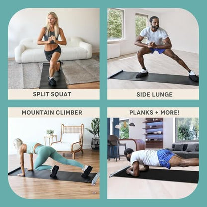 Lifepro Glidemaster Exercise Slide Board – Sliding Mat for Hockey, Skating & Core Training – Includes Booties, Carry Bag & Workout Poster – Home Fitness & Physical Therapy Equipment