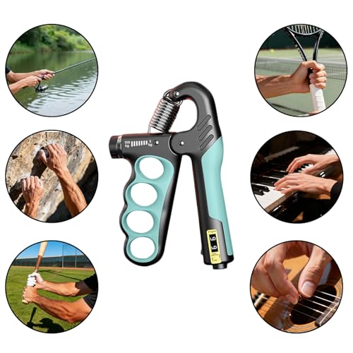 2PCS Adjustable Hand Grip Strengthener (11-220LB) - Automatic Counter Hand Wrist Forearm Exerciser, Grip Strength Trainer for Athletes, Musicians, Injury Recovery & Physical Therapy (Yellow)