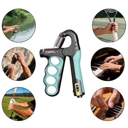 2PCS Adjustable Hand Grip Strengthener (11-220LB) - Automatic Counter Hand Wrist Forearm Exerciser, Grip Strength Trainer for Athletes, Musicians, Injury Recovery & Physical Therapy (Yellow)
