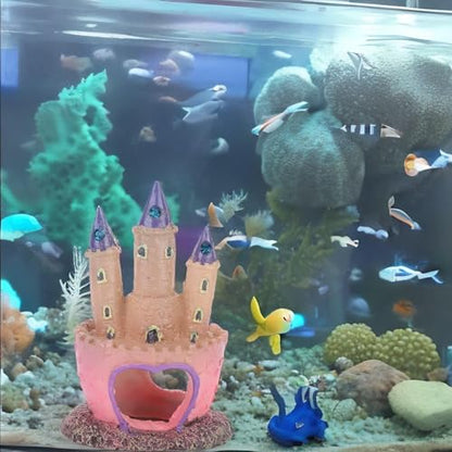 Castle Aquarium Decoration, Castle Fish Tank Decorations Girl Aquarium Decorations Princess House Castle Fish Tank Ornament Heart Castle Aquarium Ornament for Aquatic Pets to Breed Play and Rest